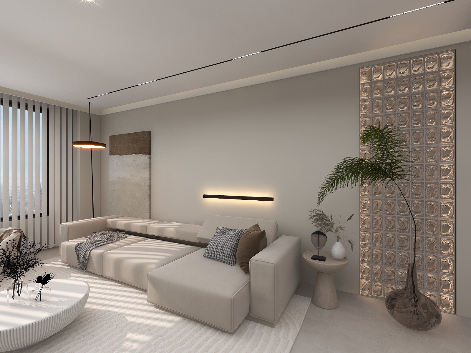 YTAcy-大同现代城135平极简奶油风-装修设计方案