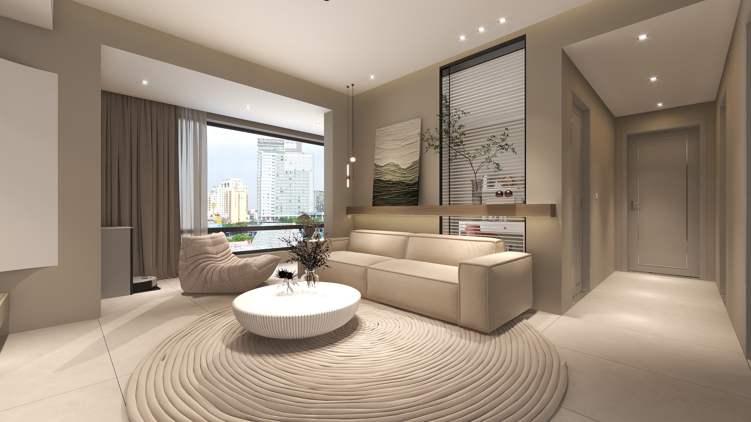 Des郑-翡翠天骄 张女士 极简风格效果图-装修设计方案