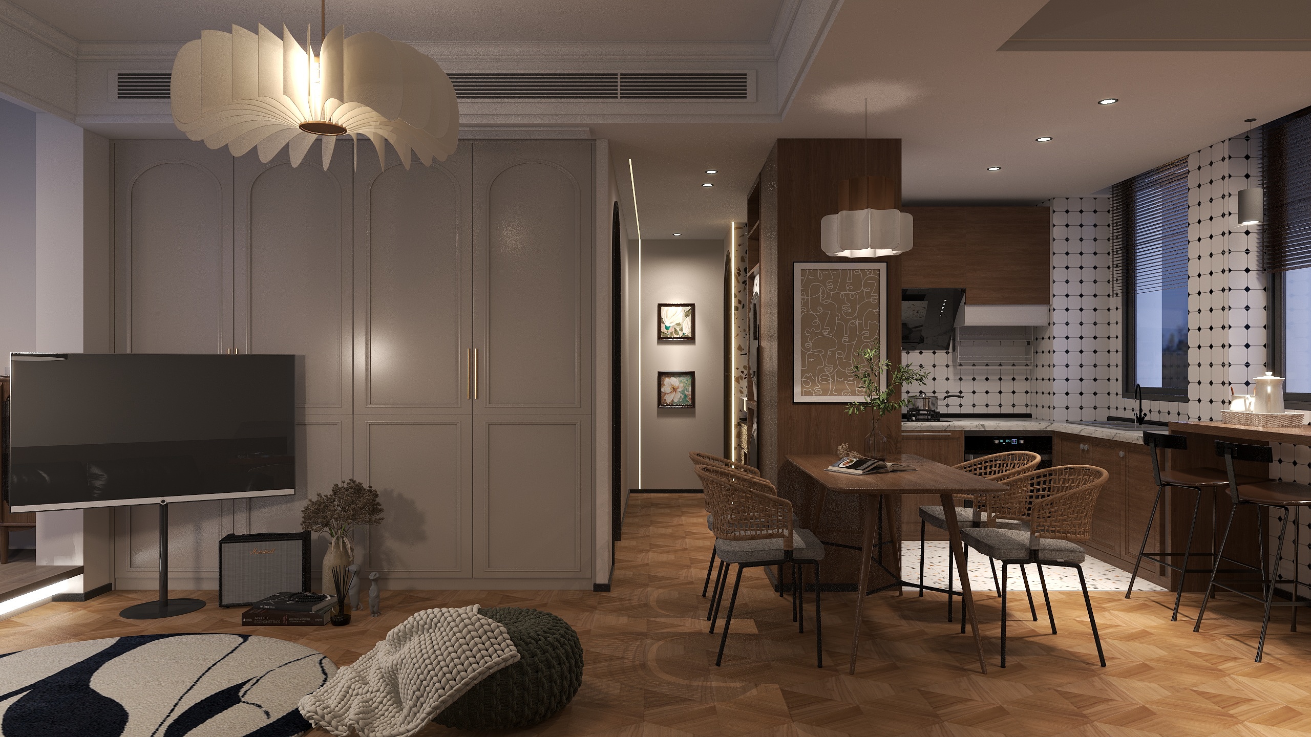 雅墨啊-65㎡1室装修效果图