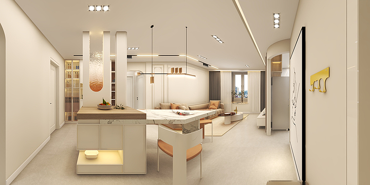 MT空间-奶油风-温柔与浪漫-装修设计方案