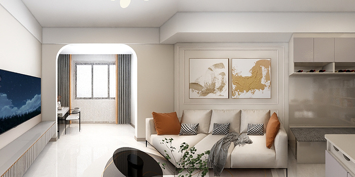 默灬灬剑-新津套一48.7平方米-自住标准-装修设计方案