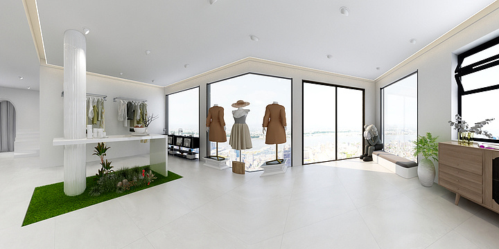 积木室内设计-南街默女装100㎡-装修设计方案