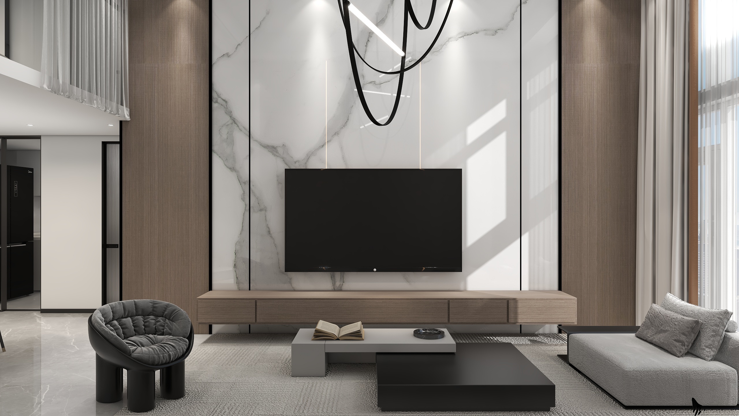 李青越-120平现代简约跃层三居室装修效果图