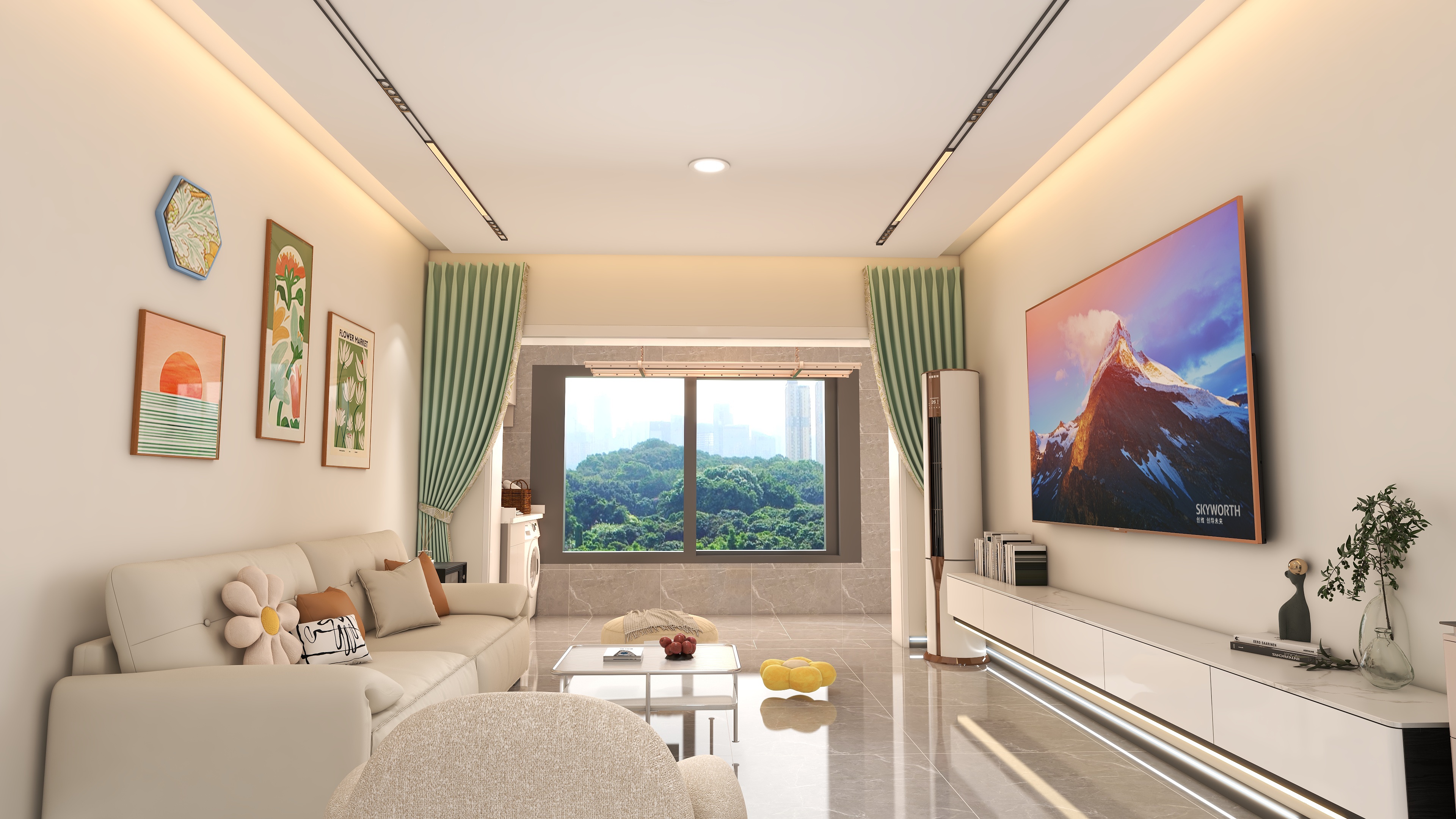 梵斯阁装饰-奥华蓝郡118㎡2室装修效果图