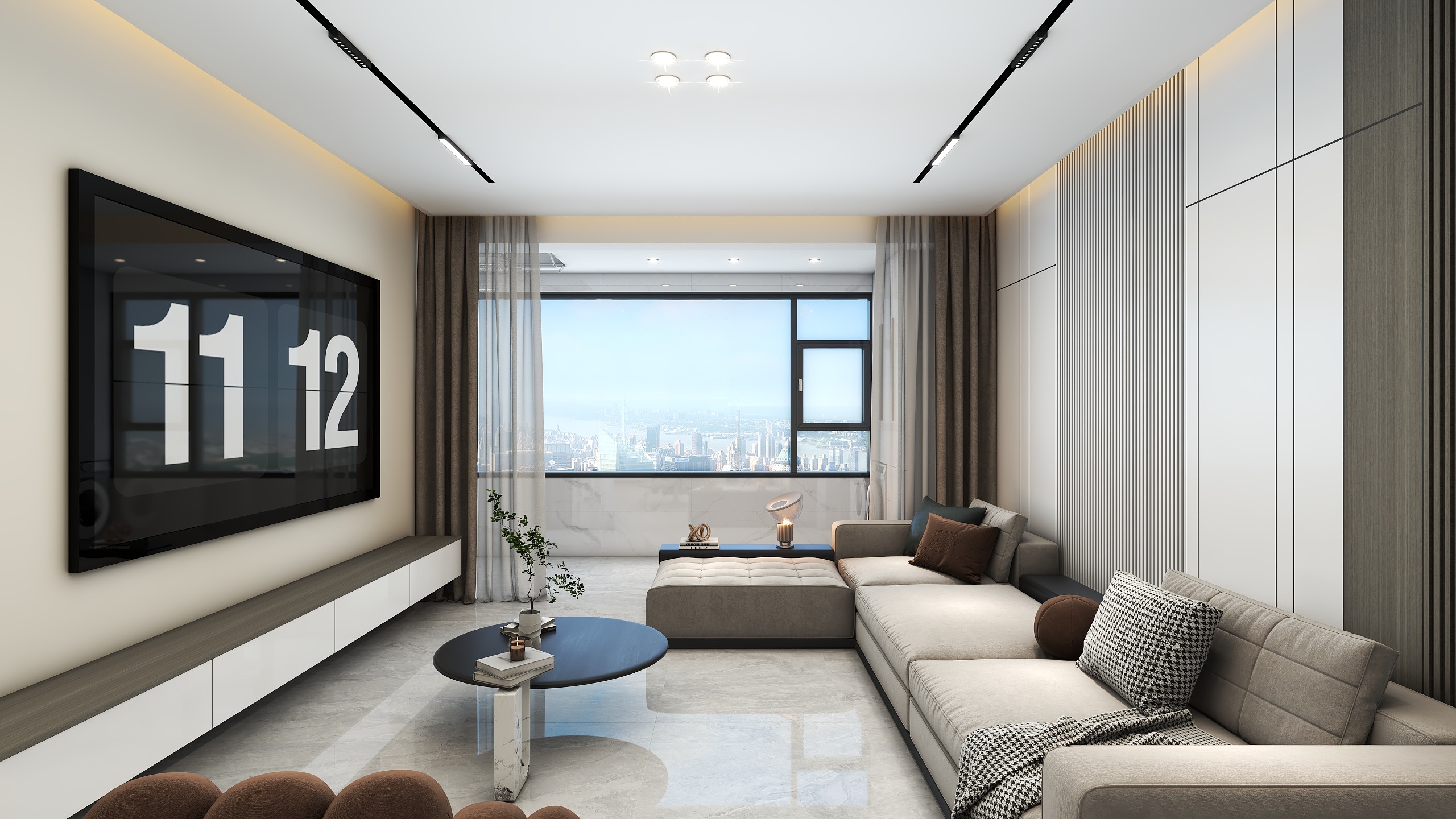 星空设计500-三居103㎡现代简约装修效果图