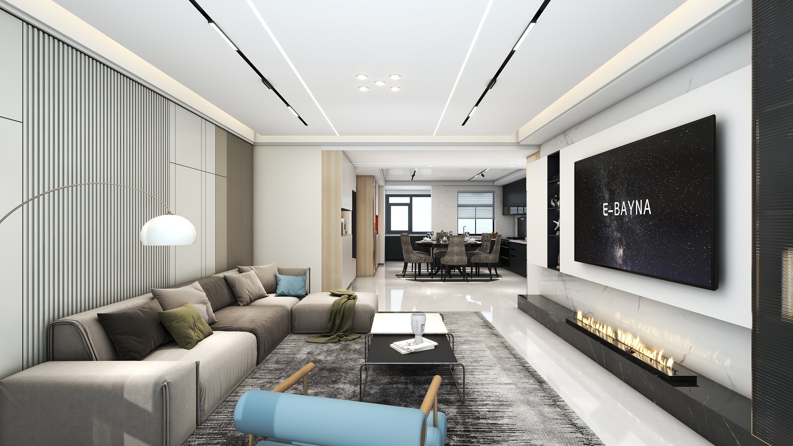 星空设计工作室Design-三居123㎡现代轻奢装修效果图