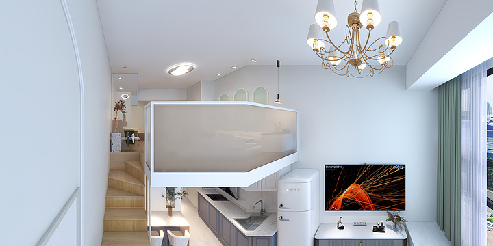 设计师小尘-独居女孩想要的LOFT-装修设计方案