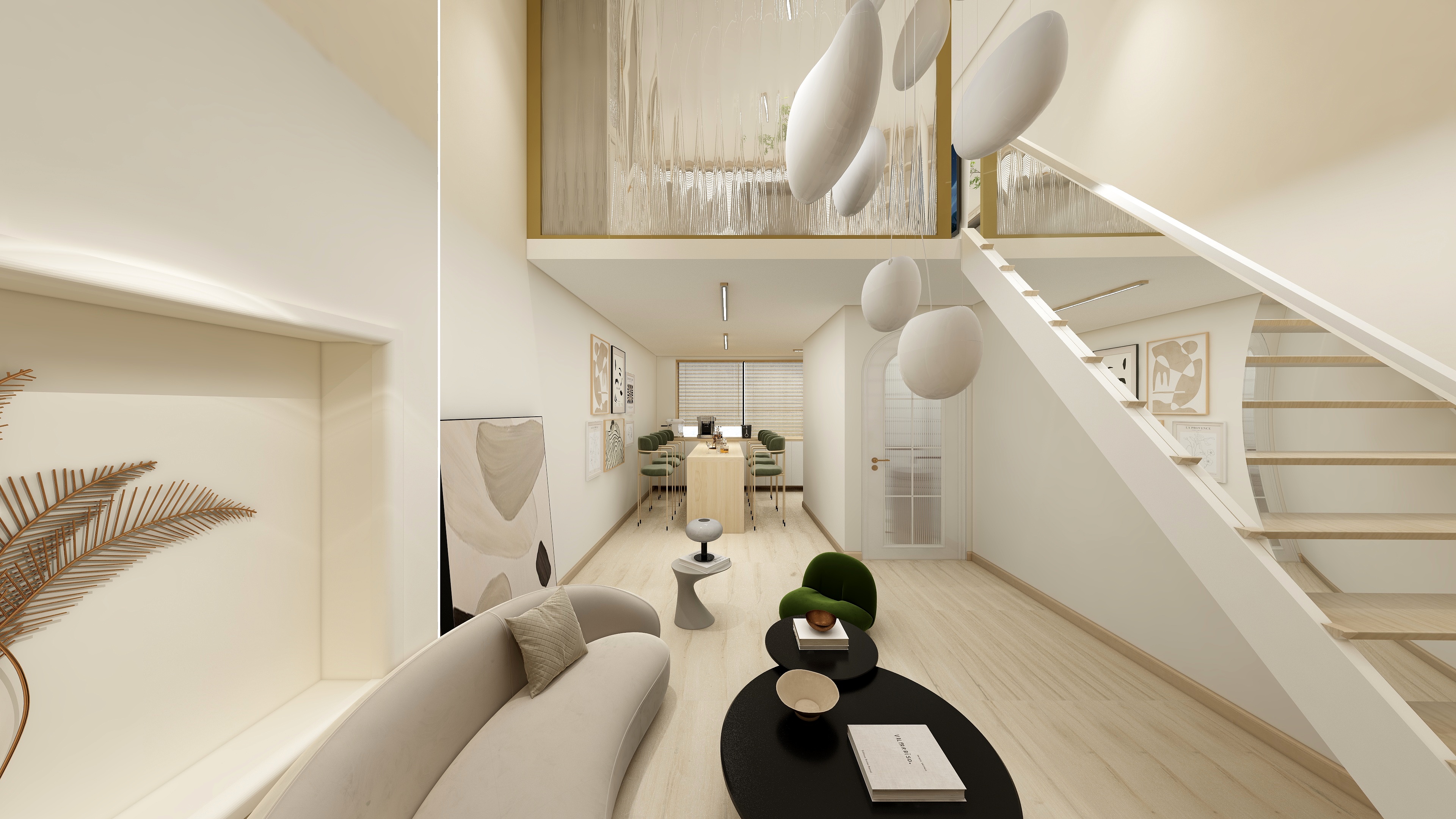 设计韩晓伟-80㎡办公奶油风-装修设计方案