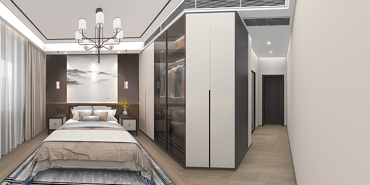 定制设计-蒋-新中式南部二楼-装修设计方案