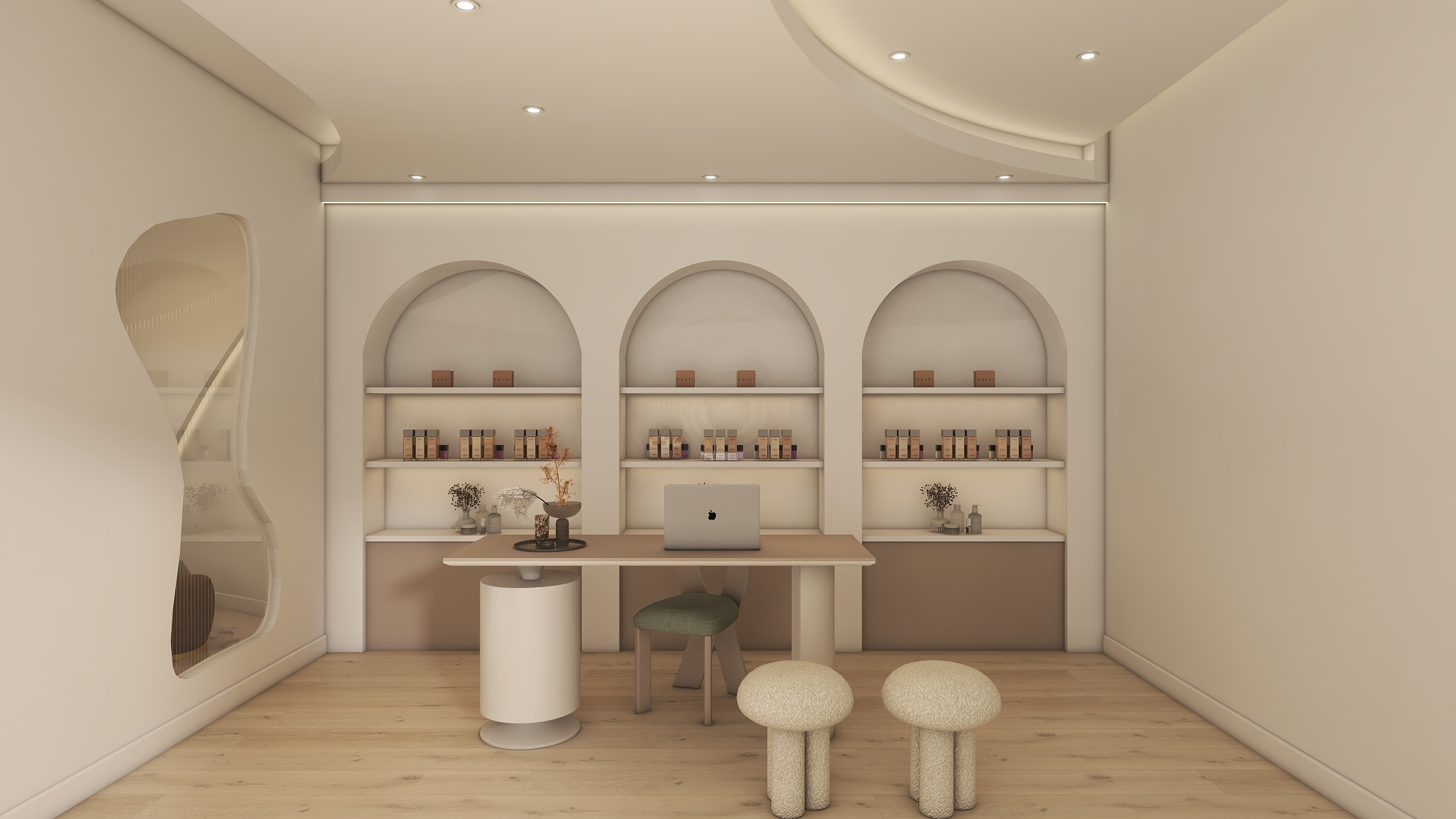 齐有贤-美容美甲-侘寂奶油风装修效果图