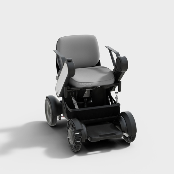 Black Electric Wheelchair 3D Model