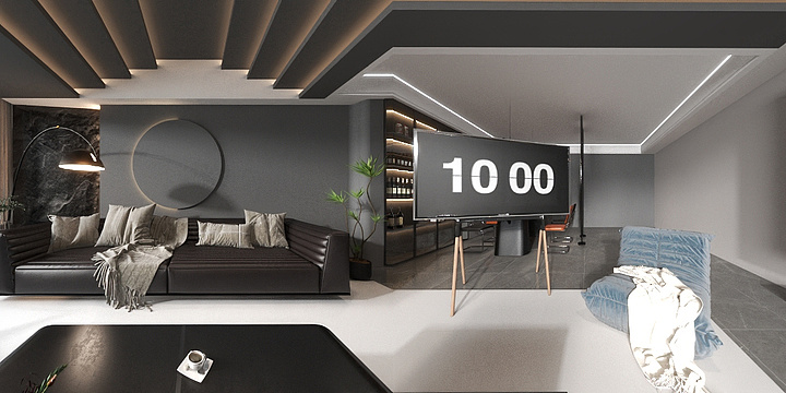 Only安静-暗黑风客餐厅-装修设计方案