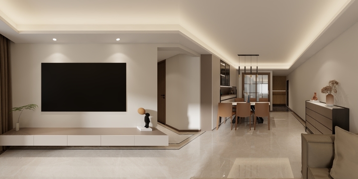 深圳万德建设集团有限公司-凤栖云筑108m²小三室户型-装修设计方案