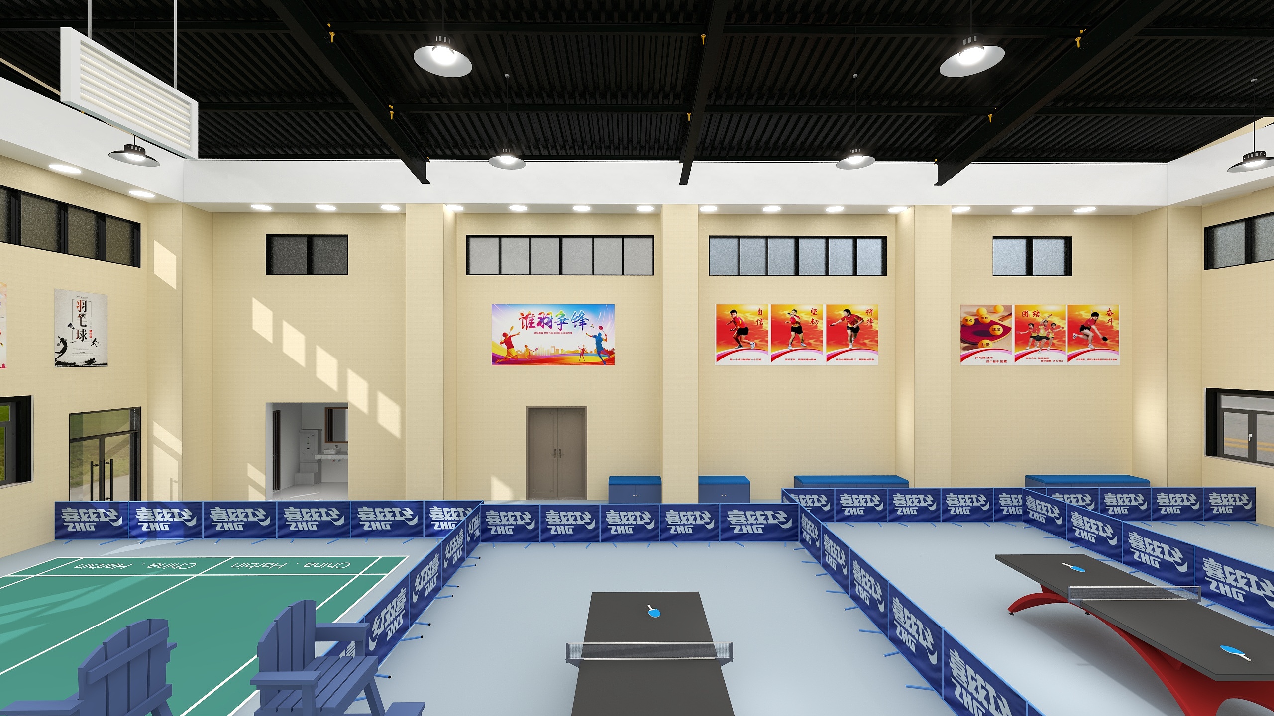 成长在漫长旅途-乒乓球、羽毛球馆-装修设计方案