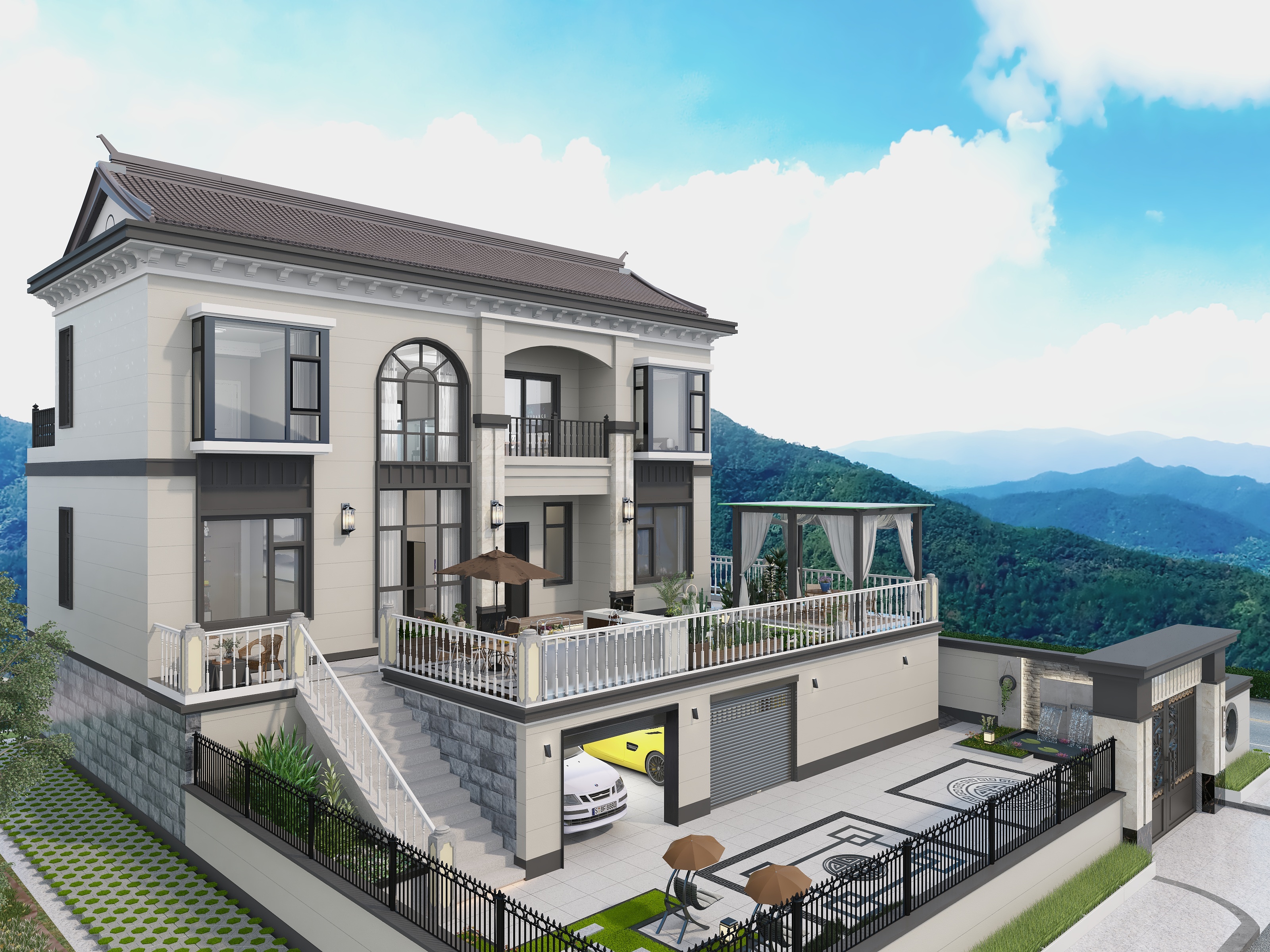 姚广龙-宅院装修效果图