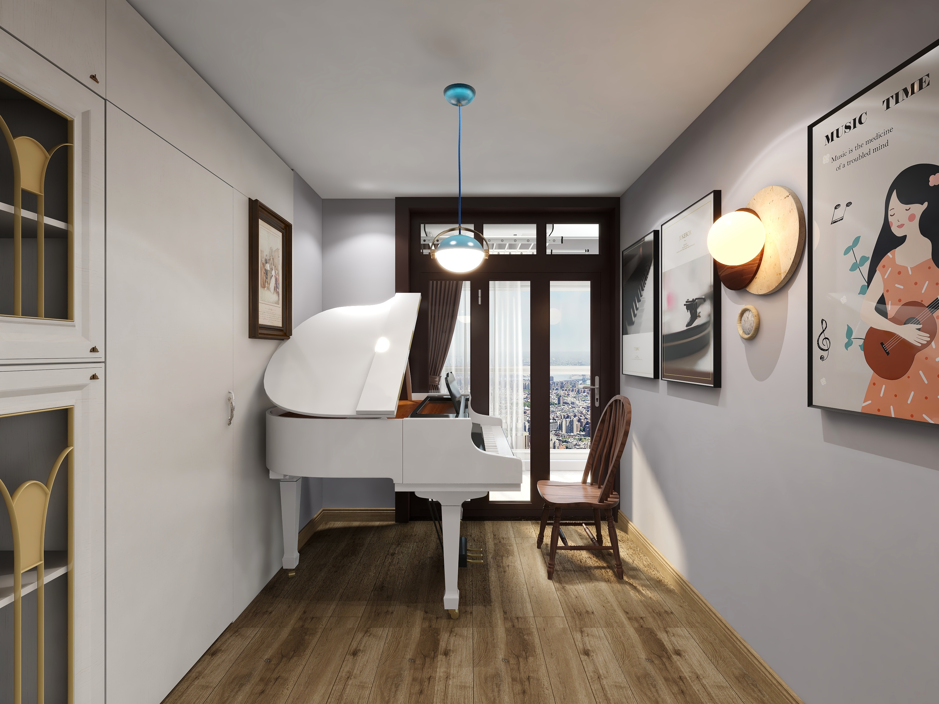 简十二-某小区欧式125㎡3室装修效果图