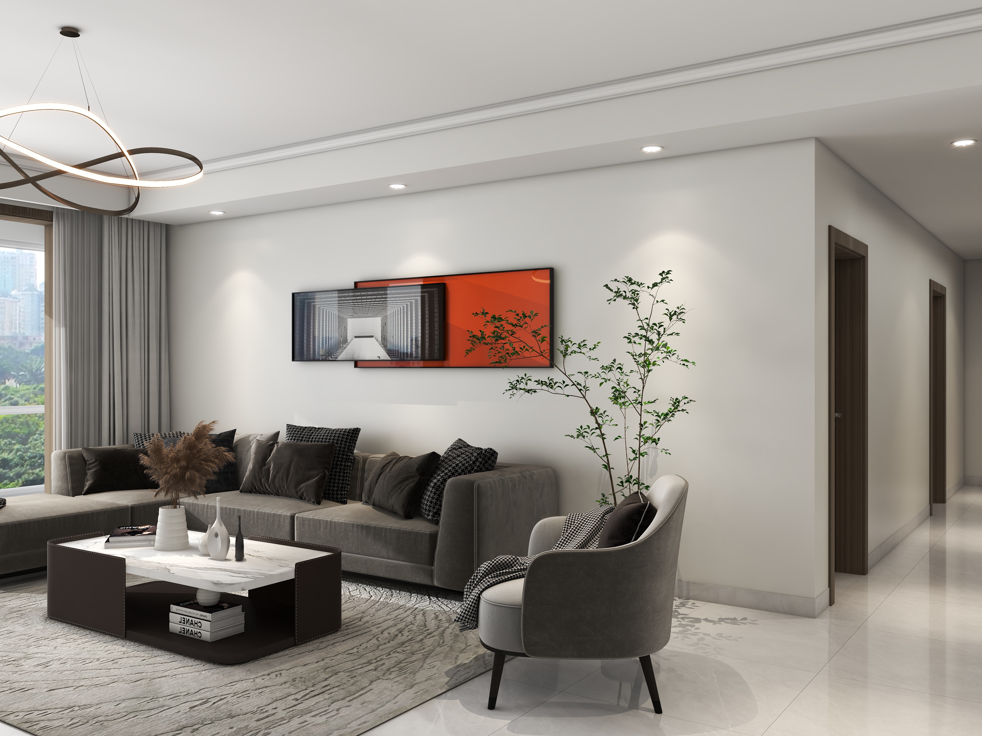 设计师楚巍-政和花园190㎡4室装修效果图