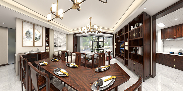 138*eBRx-莘城公寓新中式线上样板间-装修设计方案