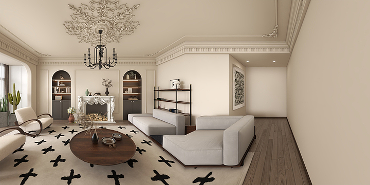 南风全案空间设计-法式中古-装修设计方案