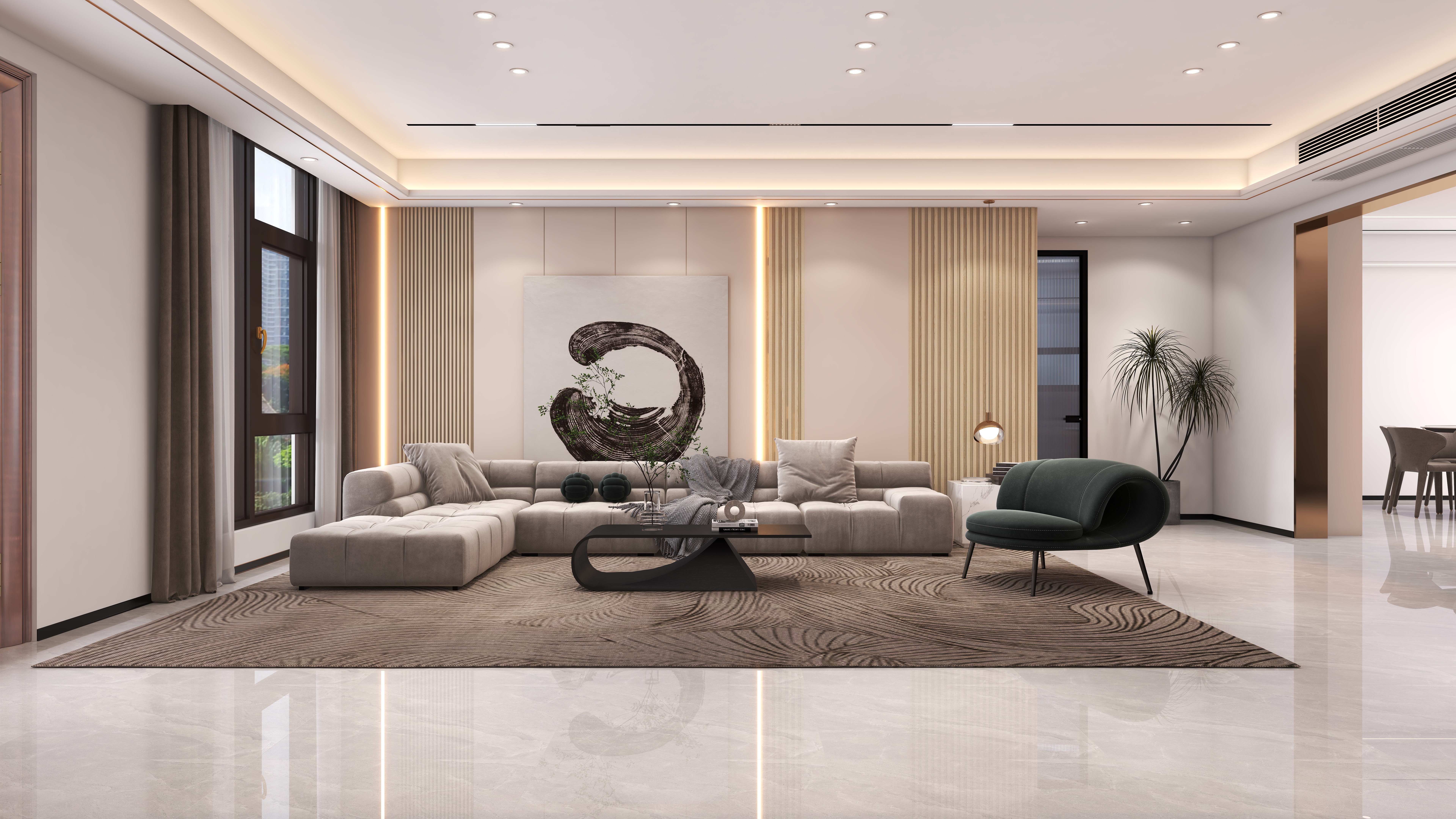 沐光|知行视觉设计工作室-阿东-轻奢复式 230平装修效果图