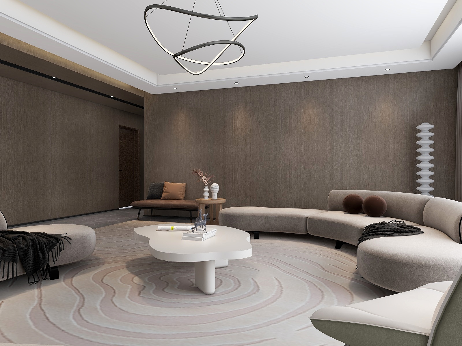 张健刚-时尚质感——194平现代轻奢风+超大客餐厅-装修设计方案