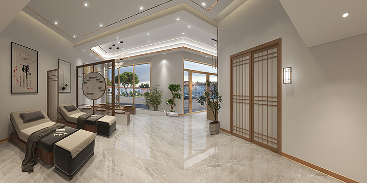 匠达装饰设计-光明沐玺足道一楼-装修设计方案