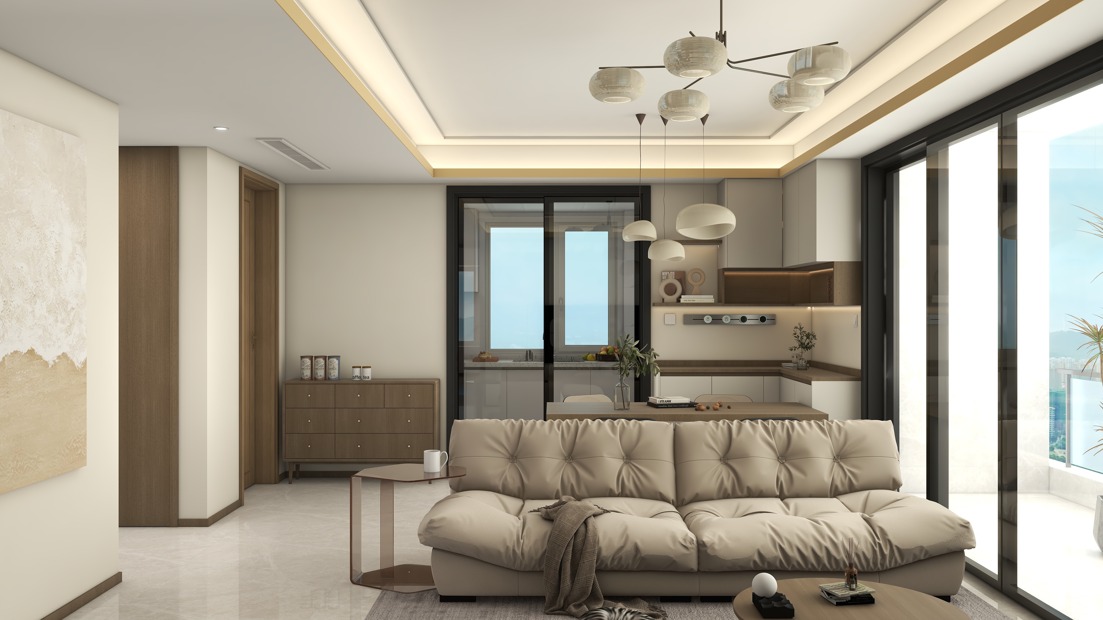 甘肃省天qQAq-昱波名府101㎡四室奶油风-装修设计方案