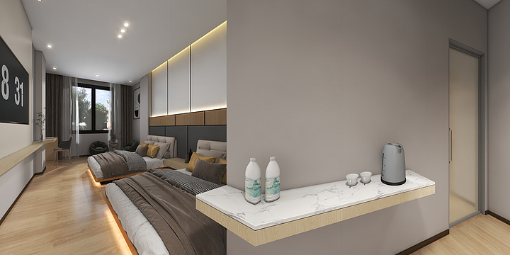 摩卡MoKa-新亚洲宾馆标间-副本-装修设计方案