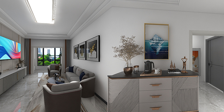 记忆空格亘古流荒-四季青115三居-装修设计方案