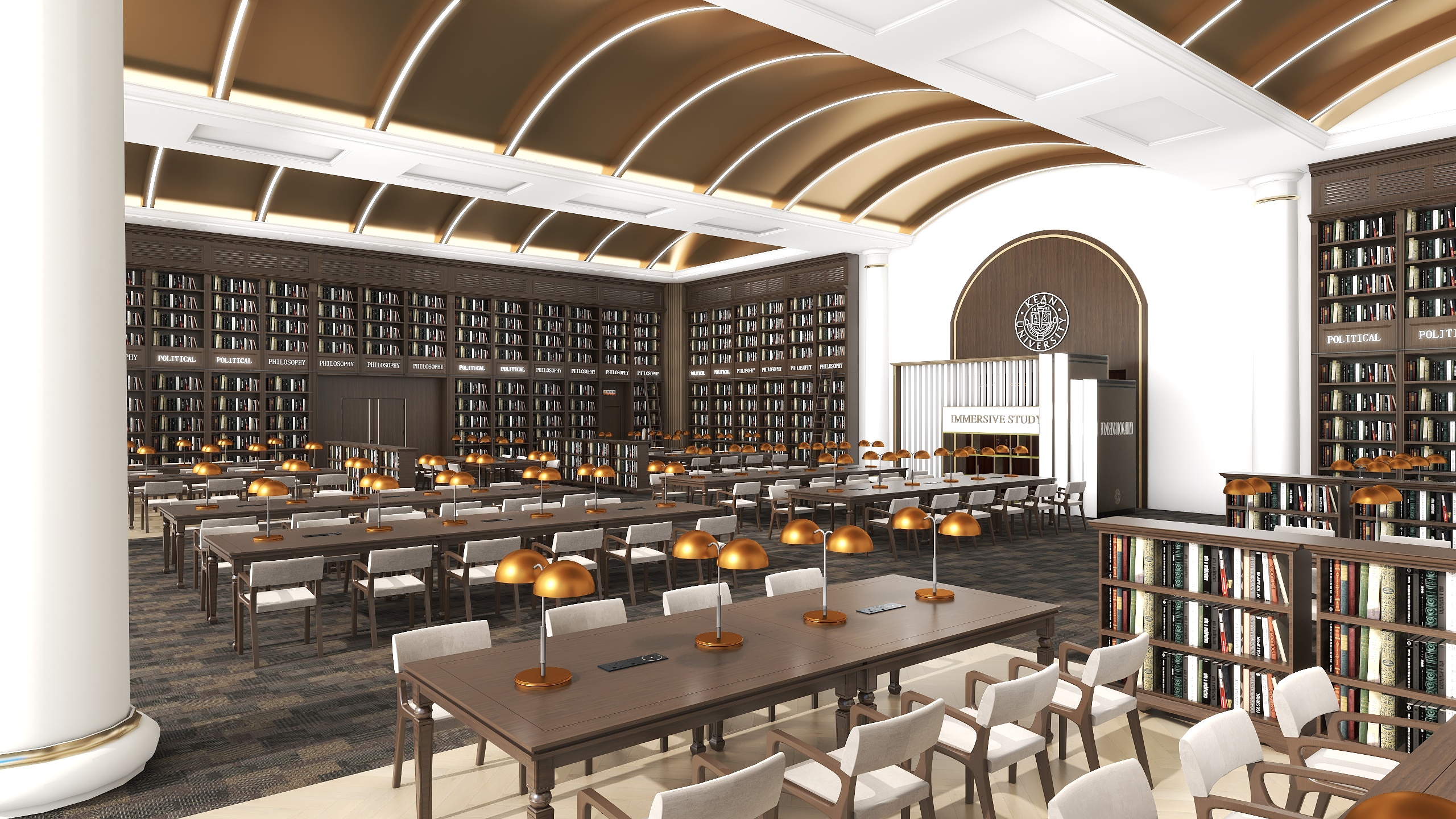 浙江奥士家具-大学沉浸式图书馆-装修设计方案