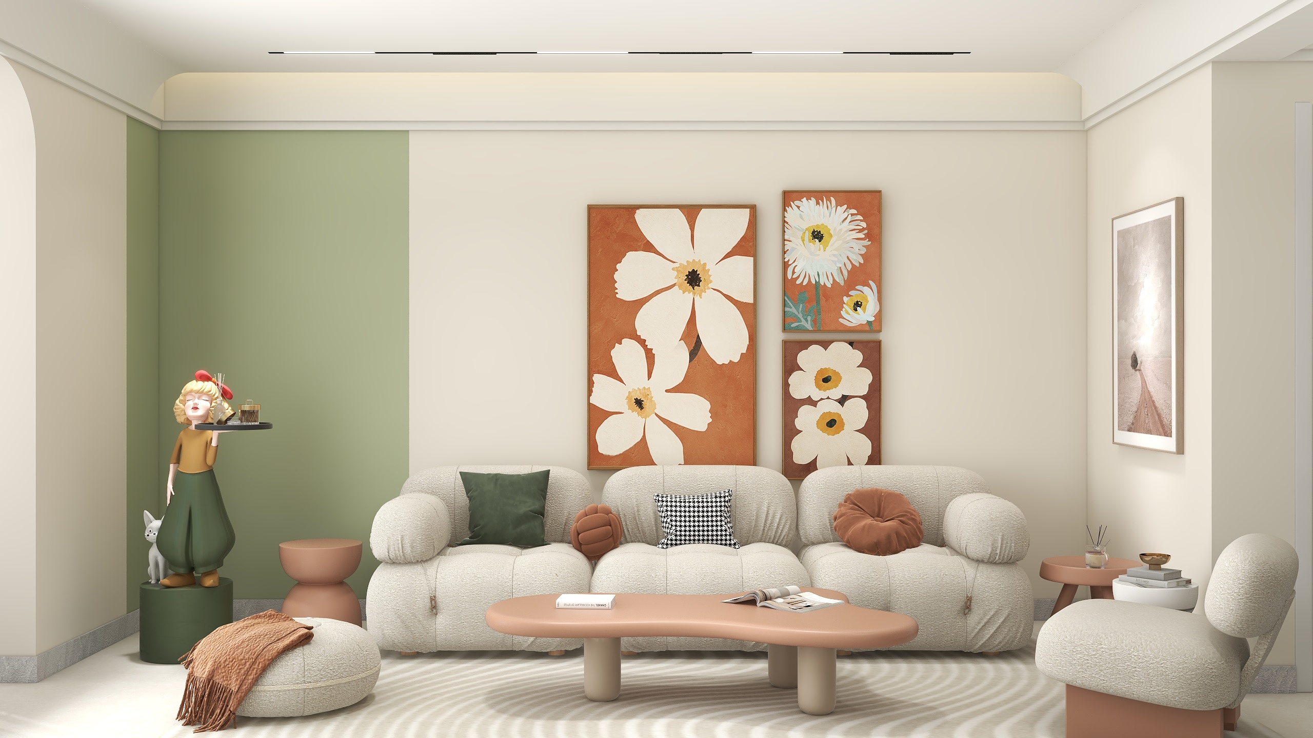 曹博焱-《春露》现代奶油风80㎡2室-装修设计方案