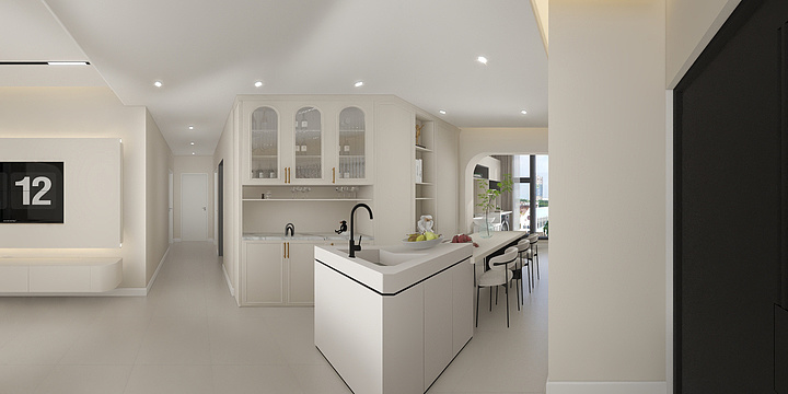 一方通行MrsL-天誉阅江府104㎡3室-装修设计方案