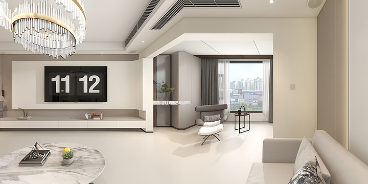 吴所长-阳光新城极简奶油风-装修设计方案
