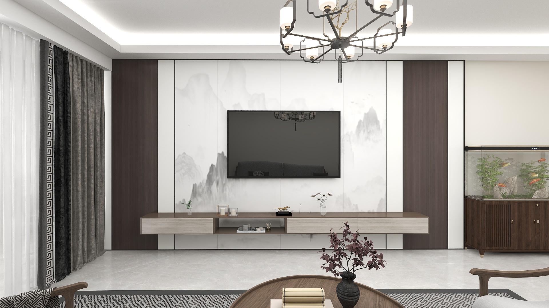 东京麻辣烫-新中式138㎡ 三居-装修设计方案