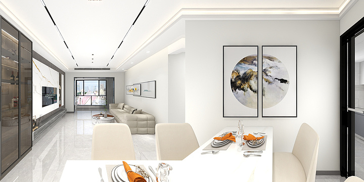 亿楹建筑装饰-亿盈装饰设计-紫薇豪园401-装修设计方案