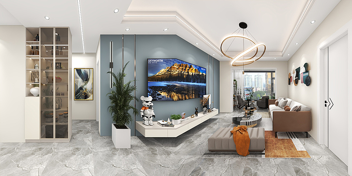 阡陌空间设计-如意花园效果图三室-装修设计方案