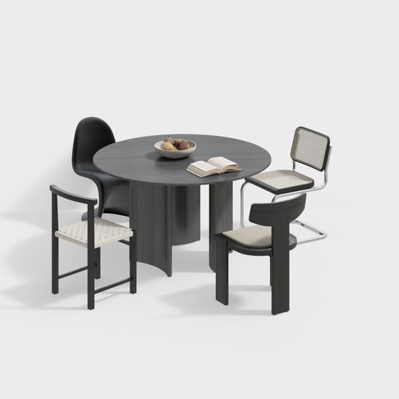 Modern Medieval Style Dining Table and Chairs