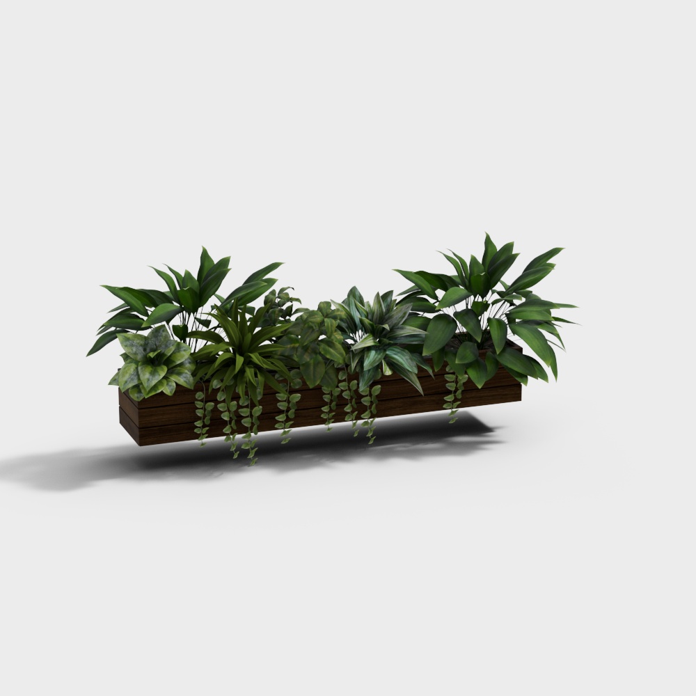 庭院现代花箱木花坛