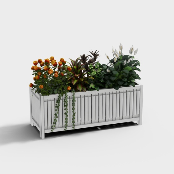 Modern flower box wooden flower bed for courtyard