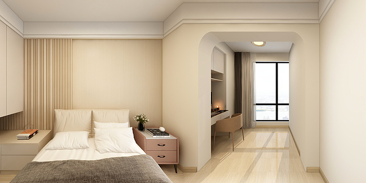 金磊-湖畔116-2效果-奶油风-装修设计方案