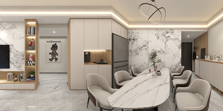 一叶设计机构-黄石丰老板现代风格效果图-装修设计方案