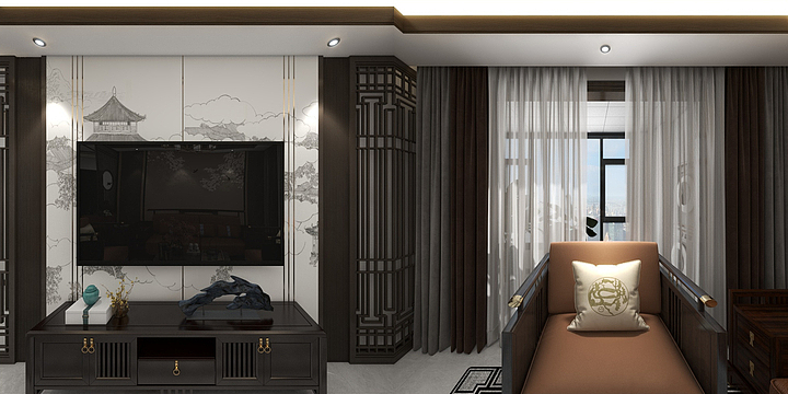 Fangcun_-中式—三居-装修设计方案