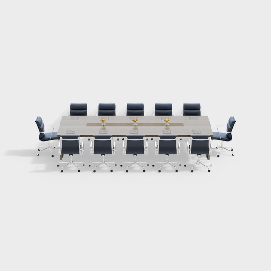 Modern minimalist conference table and chair combination