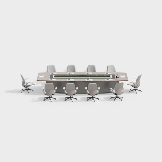 Modern conference table and chair combination