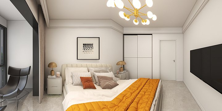 梦久空间设计-龙凤园二期206-1-802现代风格-装修设计方案