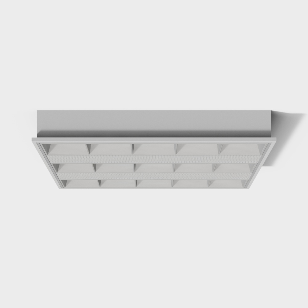 现代简约格栅灯3D模型