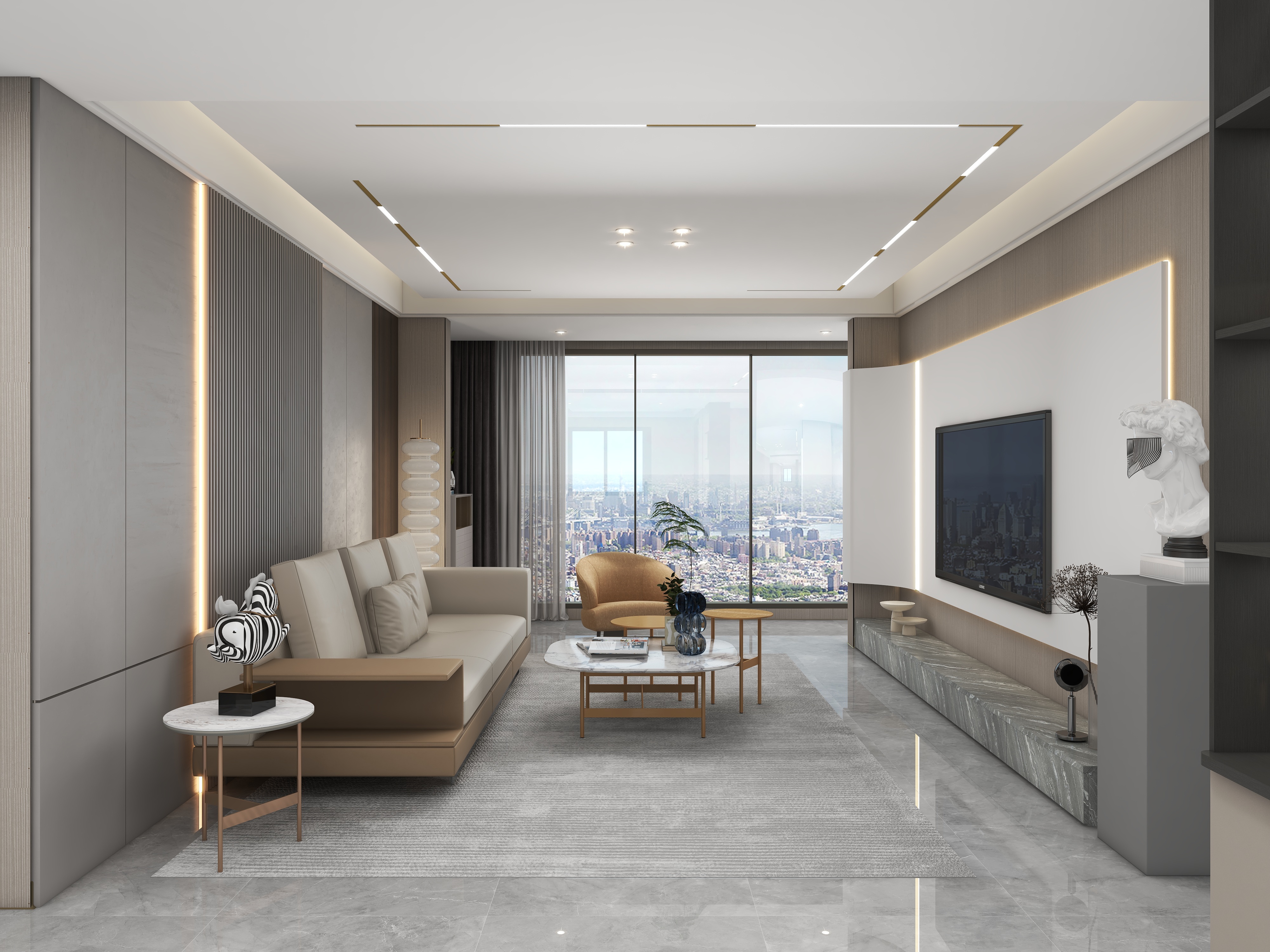 安生丨丶-杭州-兴悦城-三室两厅-装修设计方案