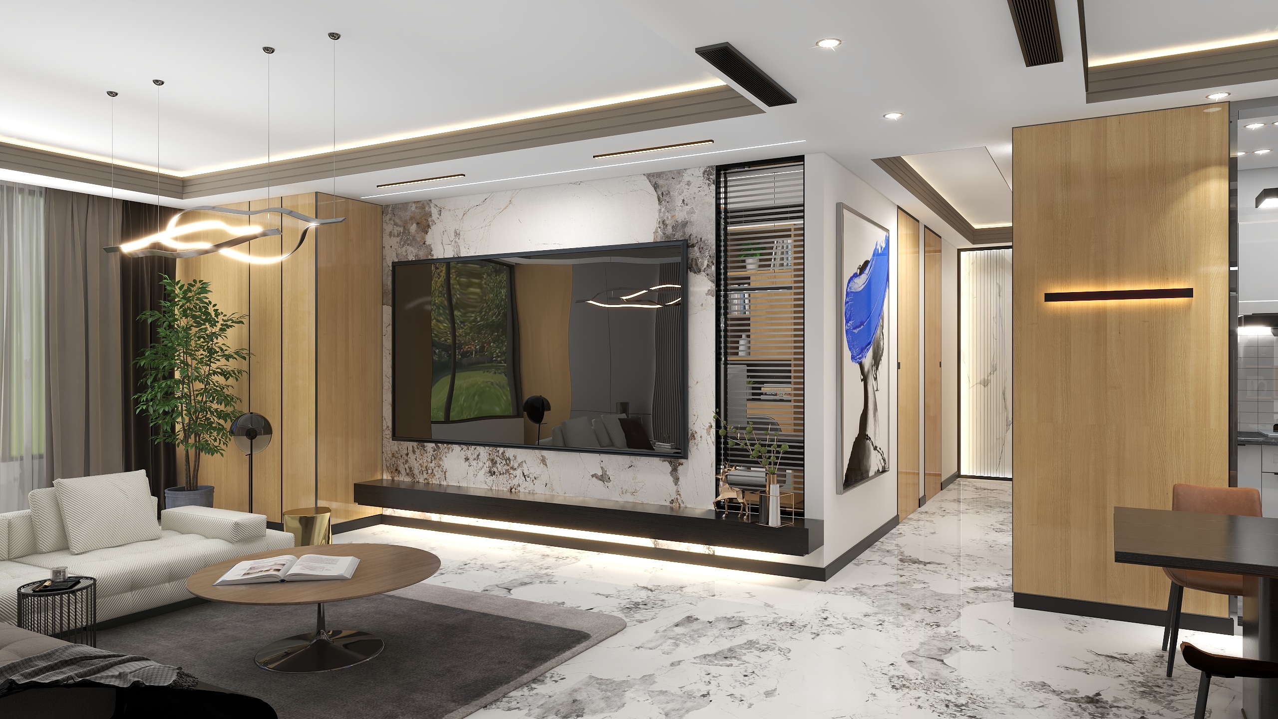 云起设计丨云起-《冷希》现代风格设计丨125m²装修效果图