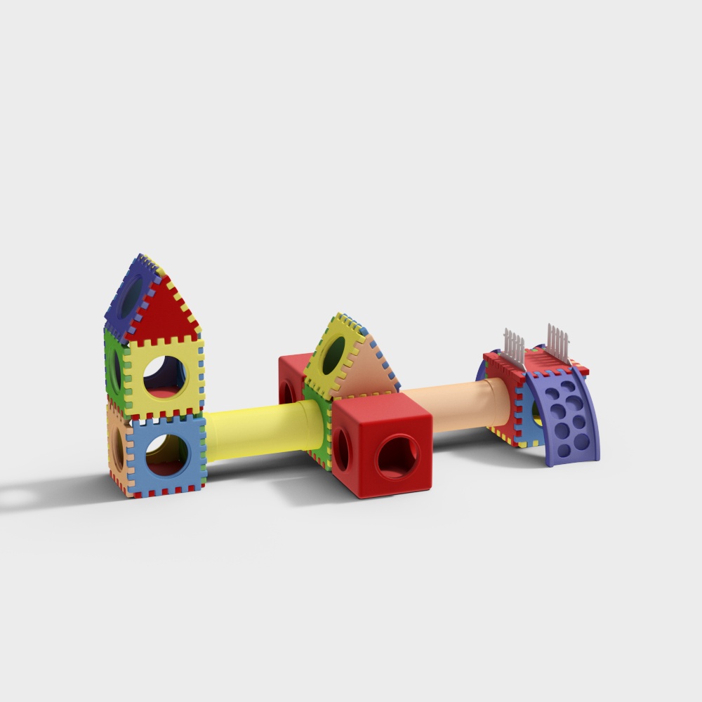 幼儿园感统教室积木玩具设备3D模型