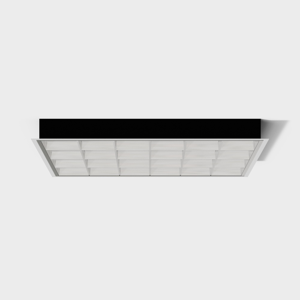 现代格栅灯3D模型